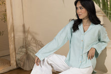 Load image into Gallery viewer, Basic Linen Women's Short Shirt- Mint