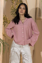 Load image into Gallery viewer, Linen Women's Short Shirt - Pink (Size L& Xl)