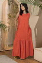 Load image into Gallery viewer, Long Linen Flowy Dress- Burnt Orange