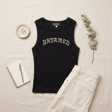 Load image into Gallery viewer, Ribbed Cotton Tank Top- Black UNTAMED