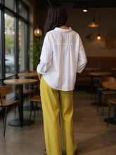 Load image into Gallery viewer, Basic Linen Women's Short Shirt - White