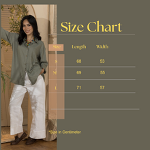 Load image into Gallery viewer, Basic Linen Women's Long Shirt - Khaki