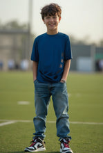 Load image into Gallery viewer, Kid's Oversized T-Shirts - Petrol Blue-Closer
