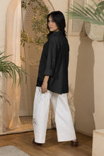 Load image into Gallery viewer, Basic Linen Women's Long Shirt- Black
