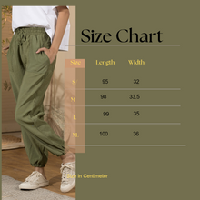 Load image into Gallery viewer, Women's Flowy Elasticated Leg Pants - Olive Green (Size:M&Xl)