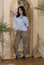 Load image into Gallery viewer, Women's Oversized Basic Tshirt- Sky Blue
