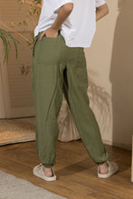 Load image into Gallery viewer, Women's Flowy Elasticated Leg Pants - Olive Green (Size:M&amp;Xl)
