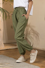 Load image into Gallery viewer, Women's Flowy Elasticated Leg Pants - Olive Green (Size:M&amp;Xl)
