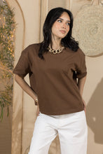 Load image into Gallery viewer, Women's Oversized Basic Tshirt-Chestnut Brown
