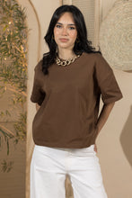 Load image into Gallery viewer, Women's Oversized Basic Tshirt-Chestnut Brown
