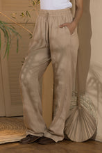 Load image into Gallery viewer, Trousers-Women's Linen Wide Leg Pants-Beige (Size: Small)
