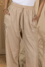Load image into Gallery viewer, Trousers-Women's Linen Wide Leg Pants-Beige (Size: Small)
