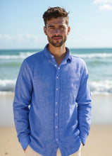 Load image into Gallery viewer, Men's Cotton Linen Shirts - Blue-Comfortable Fit-(Size S.M.XXL)
