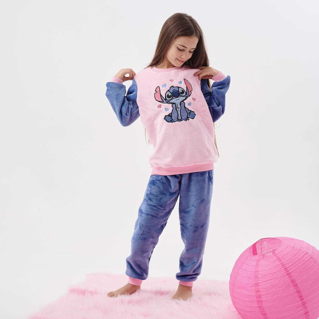 Girls' STITCH Fleece Pyjamas (Sizes 3&4&5yrs)