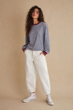 Load image into Gallery viewer, Stripey Summer Long Sleeved Tshirt-Navy &amp; Burgundy
