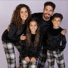 Load image into Gallery viewer, Women&#39;s Black &amp; White Checked Fleece Pyjamas (Sizes:S-XL)
