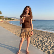 Load image into Gallery viewer, Ruffled Skirt-Golden Beige
