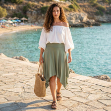 Load image into Gallery viewer, Asymmetrical Skirt-Pistachio Green
