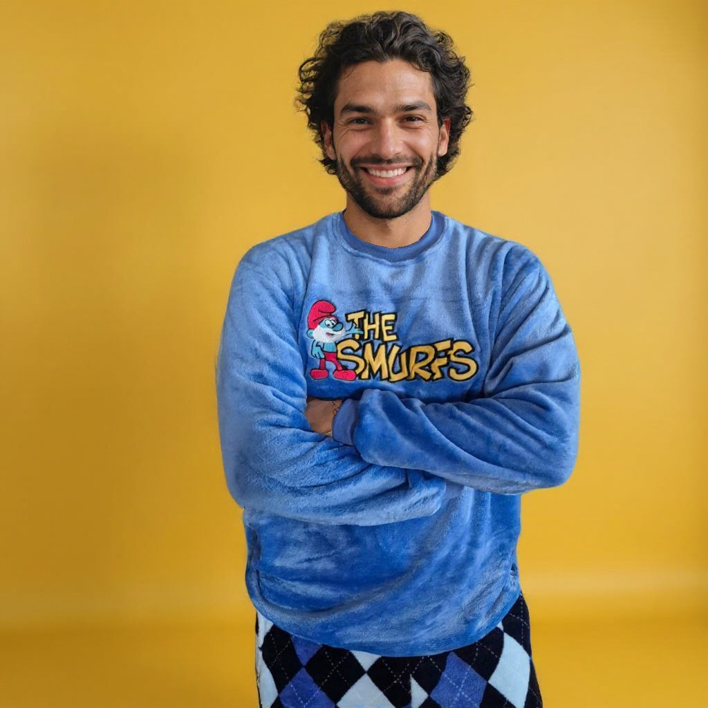 Men's Smurfs Fleece Pyjamas (Size S-XL)