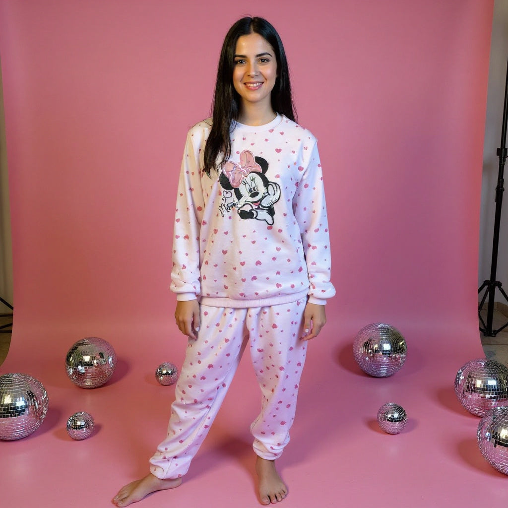 Women's Minnie Mouse Fleece Pyjamas (Sizes S-XL)