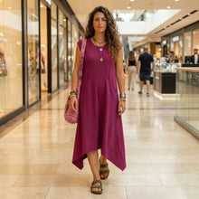 Load image into Gallery viewer, Asymmetrical Dress-Berry
