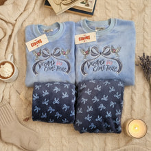 Load image into Gallery viewer, Women&#39;s Bow Fleece Pyjamas-Dreams Do Come True (Sizes:S-XL)
