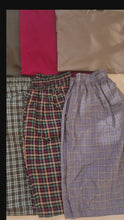 Load and play video in Gallery viewer, Men's Pyjamas- Burgundy &amp; Navy Checks (Size:14.S.M.L.XL)
