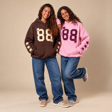 Load image into Gallery viewer, Hoodie-Embroidered Number 88-Pink &amp; Berry
