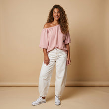 Load image into Gallery viewer, Off Shoulder Elasticated Top-Cashmere Pink -2 piece- (includes top for lining)
