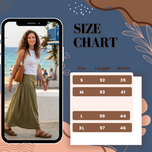 Load image into Gallery viewer, Flowy Long Skirt-Olive Green
