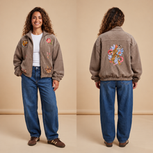 Load image into Gallery viewer, Women's Embroidered Jacket-Tiger-Cafe

