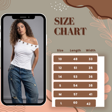 Load image into Gallery viewer, Basic Top With Metal Rings-Off Shoulder Neck-White
