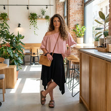 Load image into Gallery viewer, Off Shoulder Elasticated Top-Cashmere Pink -2 piece- (includes top for lining)
