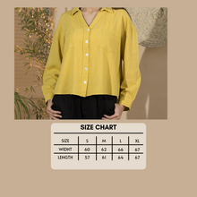 Load image into Gallery viewer, Basic Linen Women's Short Shirt - Yellow
