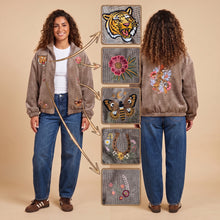 Load image into Gallery viewer, Women's Embroidered Jacket-Tiger-Cafe
