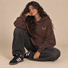 Load image into Gallery viewer, Women's Hoodie-Sequin Angel Wings-Brown
