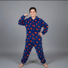 Load image into Gallery viewer, Onesie-Fleece-Superman (Sizes 8-12)
