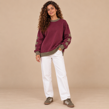 Load image into Gallery viewer, Star Sleeve Sweatshirt-Burgundy

