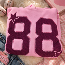 Load image into Gallery viewer, Hoodie-Embroidered Number 88-Pink &amp; Berry
