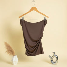 Load image into Gallery viewer, Basic Top-Off Shoulder-Brown
