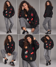 Load image into Gallery viewer, Hoodie- EMBROIDERED-Lucky Charm-Black
