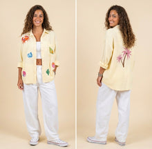 Load image into Gallery viewer, Stripey 100% Cotton EMBROIDERED Shirt-Seaside- YELLOW
