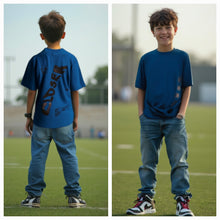 Load image into Gallery viewer, Kid's Oversized T-Shirts - Petrol Blue-Closer
