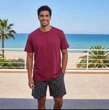 Load image into Gallery viewer, Men's Pyjamas- Burgundy &amp; Navy Checks (Size:14.S.M.L.XL)
