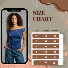 Load image into Gallery viewer, Basic Top With Metal Rings-Off Shoulder Neck-Indigo
