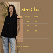 Load image into Gallery viewer, Basic Linen Women's Long Shirt- Black

