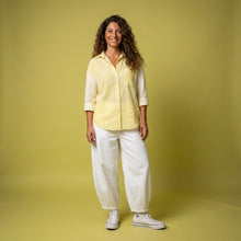 Load image into Gallery viewer, Stripey 100% Crisp Cotton Shirt-Pistachio Yellow
