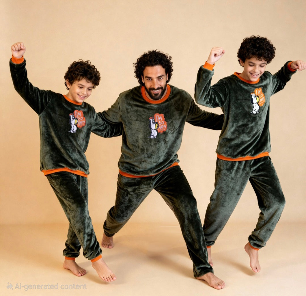 Boy's-I'm So Happy- Fleece Pyjamas (Size 14)