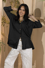 Load image into Gallery viewer, Basic Linen Women's Long Shirt- Black

