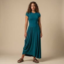 Load image into Gallery viewer, Draped Dress-Teel
